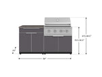 NewAge Outdoor Kitchens Aluminum 4-Piece Cabinet Set with Bar, Grill Cabinet, Performance Grill, and Countertop-71722-Garage Giant 