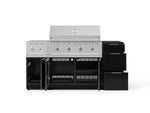 NewAge Outdoor Kitchens Outdoor Grill Island Aluminum 6-Piece Cabinet Set with 3-Drawer, Grill Cabinet, Performance Grill, Side Burner and Countertop - (Liquid Propane) 