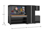 NewAge Garage Cabinets Pro Series 5-Piece Cabinet Set with Tool, Wall Cabinet, Locker, 78 in. Workstation, and Pegboard Accessories Kit-32654-Garage Giant 