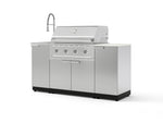 NewAge Outdoor Kitchens Outdoor Grill Island Stainless-Steel 5-Piece Cabinet Set with Sink, 1 Door, Grill Cabinet, Performance Grill and Stainless Steel Countertop - (Liquid Propane) | Garage Giant 