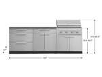 NewAge Outdoor Kitchens Stainless-Steel 5-Piece Cabinet Set with 3 Drawer, 2-Door with Drawer, Performance Grill, Grill Cabinet and Countertop-71332-Garage Giant 