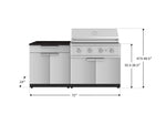 NewAge Outdoor Kitchens Stainless-Steel 4-Piece Cabinet Set with Bar, Grill Cabinet, Performance Grill, and Countertop-71699-Garage Giant 