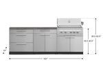 NewAge Outdoor Kitchens Stainless-Steel 5-Piece Cabinet Set with 3 Drawer, 2-Door with Drawer, Grill Cabinet, Platinum Grill and Countertop-71335-Garage Giant 