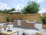 NewAge Outdoor Kitchens Stainless Steel 4-Piece Cabinet Set with 3-Drawer, Bar, Grill Cabinet and Fridge-67891-Garage Giant 