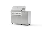 NewAge Outdoor Kitchens Outdoor Grill Island Stainless-Steel 4-Piece Cabinet Set with Casters and 1 Door, Grill Cabinet, Platinum Grill, Countertop | 74828 