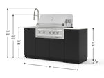 NewAge Outdoor Kitchens Outdoor Grill Island Stainless-Steel 5-Piece Cabinet Set with Sink, 1 Door, Grill Cabinet, Platinum Grill and Stainless Steel Countertop - (Liquid Propane) 