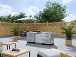 NewAge Outdoor Kitchens Stainless Steel 5-Piece Cabinet Set with 3-Drawer, 2-Door Cabinet, Countertops and Fridge-67582-Garage Giant 