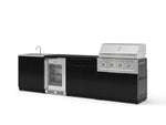 NewAge Outdoor Kitchens Aluminum 6-Piece Cabinet Set with Sink, Bar, Grill Cabinet, Performance Grill, Countertop and Glass Door Fridge-73726-Garage Giant 