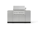 NewAge Outdoor Kitchens Outdoor Grill Island Stainless-Steel 6-Piece Cabinet Set with 1 Door, Grill Cabinet, Platinum Grill and Countertops 
