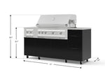 NewAge Outdoor Kitchens Outdoor Grill Island Aluminum 6-Piece Cabinet Set with Casters and 3-Drawer, Grill Cabinet, Platinum Grill, Dual Side Burner, Countertop 