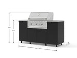 NewAge Outdoor Kitchens Outdoor Grill Island Stainless-Steel 6-Piece Cabinet Set with Casters and 1 Door, Grill Cabinet, Performance Grill, Countertops 