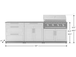 NewAge Outdoor Kitchens Stainless-Steel 5-Piece Cabinet Set with 3-Drawer, Bar, Grill Cabinet, Performance Grill and Countertop-67454-Garage Giant 