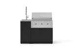 NewAge Outdoor Kitchens Outdoor Grill Island Stainless-Steel 3-Piece Cabinet Set with Sink, Grill Cabinet, and Performance Grill 