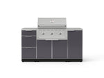 NewAge Outdoor Kitchens Outdoor Grill Island Aluminum 6-Piece Cabinet Set with 1 Door, 3 Drawer, Grill Cabinet, Performance Grill and Countertops 