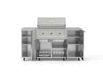 NewAge Outdoor Kitchens Outdoor Grill Island Stainless-Steel 6-Piece Cabinet Set with Casters and 1 Door, Grill Cabinet, Performance Grill, Countertops 