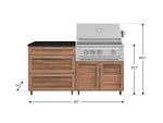 NewAge Outdoor Kitchens Stainless Steel 4-Piece Cabinet set with Casters and 3 Drawer, Grill Cabinet, Platinum Grill, Countertop-72156-Garage Giant 