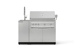 NewAge Outdoor Kitchens Outdoor Grill Island Stainless-Steel 3-Piece Cabinet Set with Sink, Grill Cabinet and Platinum Grill-75278-Garage Giant 