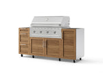 NewAge Outdoor Kitchens Outdoor Grill Island Stainless-Steel Louvered Doors 5-Piece Cabinet Set with Casters 1 Door, 3 Drawer, Grill Cabinet and Performance Grill - (Liquid Propane) | Garage Giant 