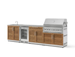 NewAge Outdoor Kitchens Stainless Steel 6-Piece Cabinet Set with Sink, Bar, Grill Cabinet, Platinum Grill, Countertop and Fridge-66393-Garage Giant 