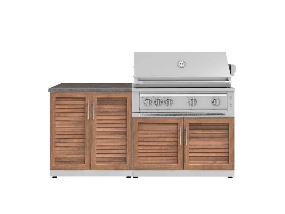 NewAge Outdoor Kitchens Stainless Steel 4-Piece Cabinet Set with 2 Door, Grill Cabinet, Platinum Grill, and Countertop-71822-Garage Giant