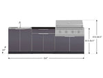 NewAge Outdoor Kitchens Aluminum 5-Piece Cabinet Set with Bar, Grill, Sink Cabinet, Performance Grill, and Countertop-71231-Garage Giant 