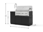 NewAge Outdoor Kitchens Outdoor Grill Island Stainless-Steel 3-Piece Cabinet Set with Sink, Grill Cabinet, and Platinum Grill 