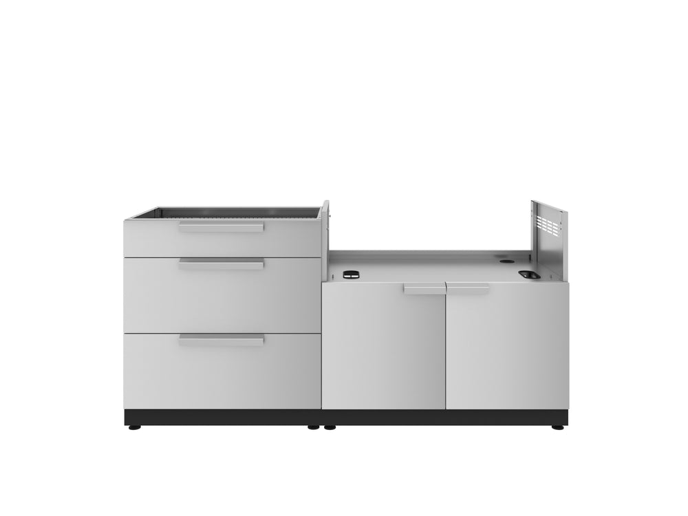 NewAge Outdoor Kitchens Stainless Steel 2-Piece Cabinet set with 3 Drawer and Grill Cabinet-67603-Garage Giant