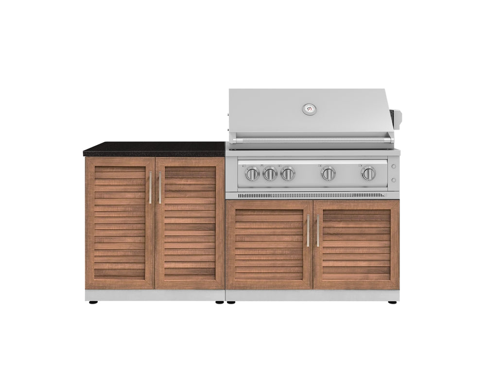 NewAge Outdoor Kitchens Stainless Steel 4-Piece Cabinet Set with 2 Door, Grill Cabinet, Platinum Grill, and Countertop-71789-Garage Giant
