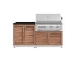 NewAge Outdoor Kitchens Stainless Steel 4-Piece Cabinet Set with 2 Door, Grill Cabinet, Platinum Grill, and Countertop-71789-Garage Giant 
