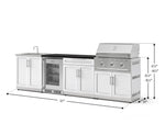 NewAge Outdoor Kitchens Stainless Steel 6-Piece Cabinet Set with Sink, Bar, Grill Cabinet, Performance Grill, Countertop and Glass Door Fridge-73770-Garage Giant 