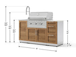 NewAge Outdoor Kitchens Outdoor Grill Island Stainless-Steel Louvered Doors 5-Piece Cabinet Set with Sink, 3 Drawer, Grill Cabinet, Performance Grill and Stainless Steel Countertop - (Liquid Propane) 