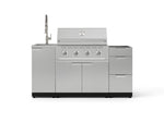 NewAge Outdoor Kitchens Outdoor Grill Island Stainless-Steel 5-Piece Cabinet Set with Sink, 3 Drawer, Grill Cabinet, Performance Grill and Stainless Steel Countertop - (Natural Gas) 