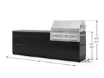 NewAge Outdoor Kitchens Aluminum 5-Piece Cabinet Set With 3 Drawer, Bar, Grill Cabinet, Platinum Grill and Countertop-73347-Garage Giant 