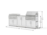NewAge Outdoor Kitchens Stainless-Steel Louvered Doors 6-Piece Cabinet Set with Base, Grill Cabinet, Platinum Griddle and Countertop-74989-Garage Giant 