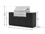NewAge Outdoor Kitchens Outdoor Grill Island Stainless-Steel 6-Piece Cabinet Set with 3 Drawers, Grill Cabinet, Platinum Grill and Dekton in Aeris Countertops - (Natural Gas) 