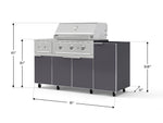 NewAge Outdoor Kitchens Outdoor Grill Island Aluminum 5-Piece Cabinet Set with Casters and 1-Door, Grill Cabinet, Side Burner and Performance Grill - (Liquid Propane) 