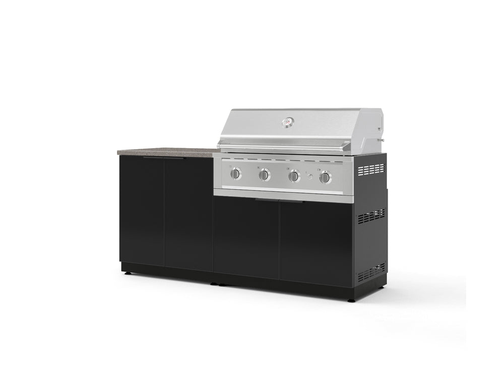 NewAge Outdoor Kitchens Aluminum 4-Piece Cabinet Set with Base, Grill Cabinet, Performance Grill, and Countertop-73485-Garage Giant