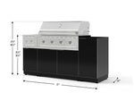 NewAge Outdoor Kitchens Outdoor Grill Island Aluminum 6-Piece Cabinet Set with 1-Door, Grill Cabinet, Performance Grill, Side Burner and Countertop - (Liquid Propane) 