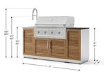 NewAge Outdoor Kitchens Outdoor Grill Island Stainless-Steel Louvered Doors 5-Piece Cabinet Set with Sink, 1 Door, Grill Cabinet, Performance Grill and Stainless Steel Countertop - (Natural Gas) 