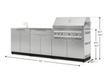 NewAge Outdoor Kitchens Stainless-Steel 5-Piece Cabinet Set with Bar, Sink, Grill Cabinet, Platinum Grill, and Countertop-71287-Garage Giant 
