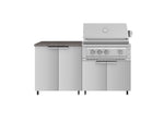 NewAge Outdoor Kitchens Stainless Steel 4-Piece Cabinet Set with Caster and 2 Door, Grill Cabinet, Platinum Grill, Countertop-72495-Garage Giant 