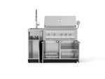 NewAge Outdoor Kitchens Outdoor Grill Island Stainless-Steel 3-Piece Cabinet Set with Sink, Grill Cabinet and Platinum Grill-75349-Garage Giant 