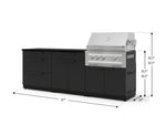 NewAge Outdoor Kitchens Stainless-Steel 5-Piece Cabinet Set with with 3-Drawer, Bar, Grill Cabinet, Platinum Grill and Countertop-73321-Garage Giant 