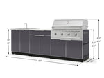 NewAge Outdoor Kitchens Aluminum 5-Piece Cabinet Set with Bar, Grill, Sink Cabinet, Performance Grill, and Countertop - (Liquid Propane) 
