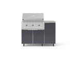 NewAge Outdoor Kitchens Outdoor Grill Island Aluminum 4-Piece Cabinet Set with Casters and 1 Door, Grill Cabinet, Performance Grill, Countertop 