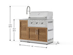 NewAge Outdoor Kitchens Outdoor Grill Island Stainless-Steel Louvered Doors 3-Piece Cabinet Set with Sink, Grill Cabinet and Performance Grill-75282-Garage Giant 