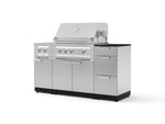 NewAge Outdoor Kitchens Outdoor Grill Island Stainless-Steel 6-Piece Cabinet Set with 3-Drawer, Grill Cabinet, Platinum Grill, Dual Side Burner and Dekton in Sirius Countertop - (Liquid Propane) | Garage Giant 