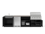 NewAge Outdoor Kitchens Aluminum 6-Piece Cabinet Set with Sink, Bar, Grill Cabinet, Performance Grill, Countertop and Stainless Steel Door Fridge-73786-Garage Giant 