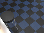 NewAge Garage Flooring Diamond Pattern Polypropylene Garage Flooring Tiles 400 sq. ft. Flooring Bundle - Black and NewAge Blue Checkered Pattern 
