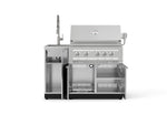 NewAge Outdoor Kitchens Outdoor Grill Island Stainless-Steel 3-Piece Cabinet Set with Sink, Grill Cabinet and Platinum Grill-75277-Garage Giant 